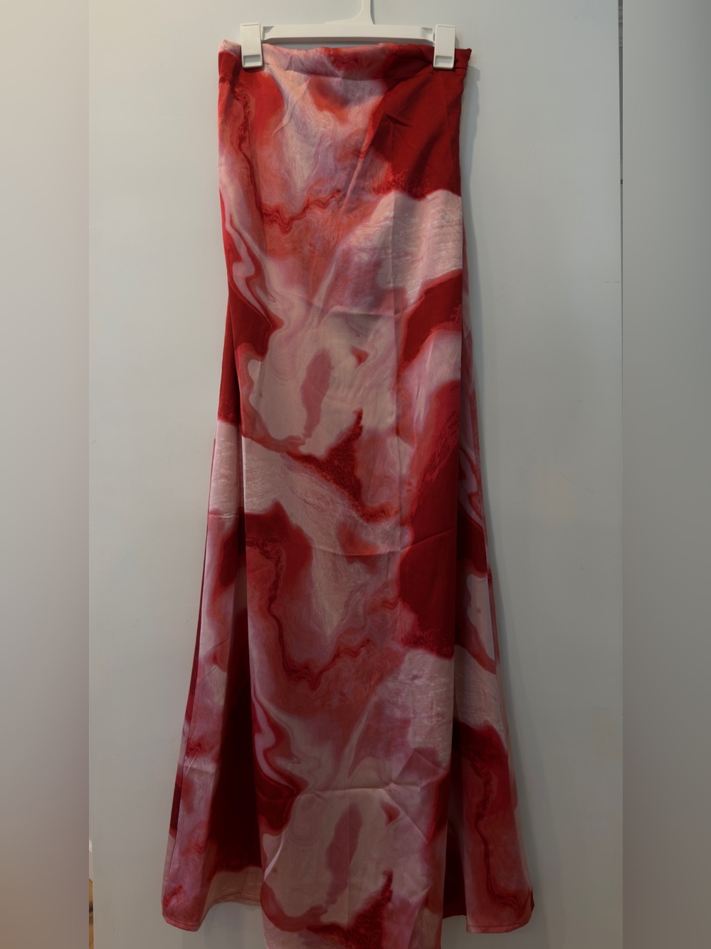 Boohoo Red & Pink Marble Print Maxi Dress